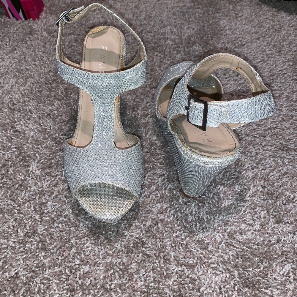 Sparkly wedge heels